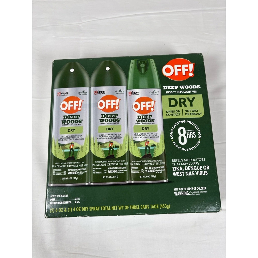 OFF! Deep Woods Insect Mosquito Repellent Dry Touch VIII-3 Pack (6 OZ x2 + 4 OZ)